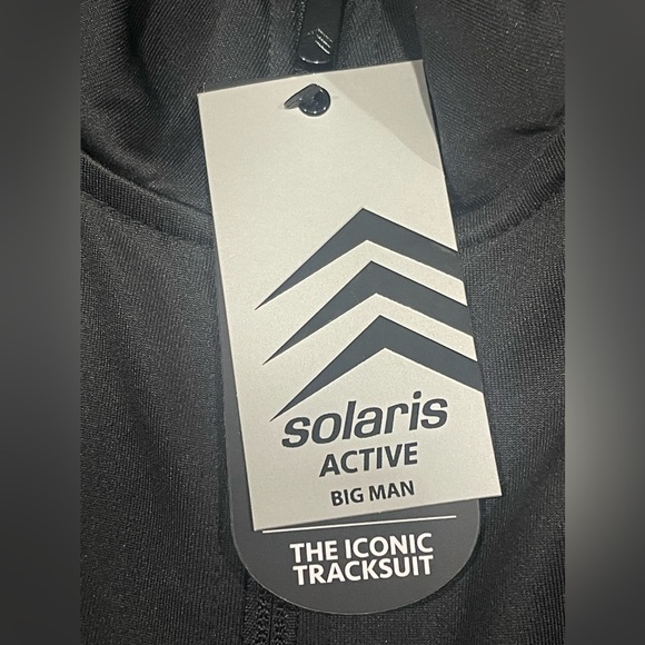 Solaris Men’s Active Sports Track Jacket Black Size 4XB Big Man NWT - Picture 7 of 8